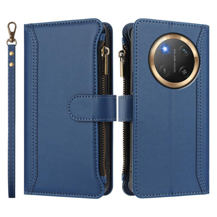Magnetic Closure 9 Card Slots Zipper Leather Case with Hand Strap, For Honor X9c 5G Global, For Honor Magic7 Pro 5G, For Honor Magic7 5G, For Honor X5b 4G Global