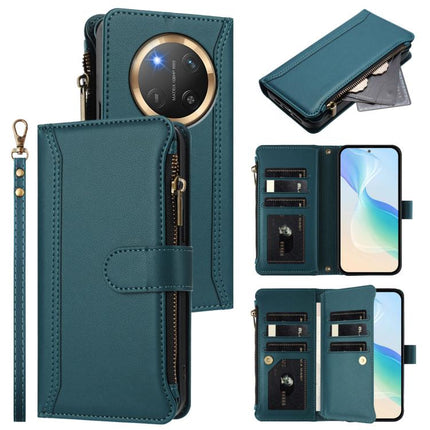 Magnetic Closure 9 Card Slots Zipper Leather Case with Hand Strap, For Honor X9c 5G Global, For Honor Magic7 Pro 5G, For Honor Magic7 5G, For Honor X5b 4G Global