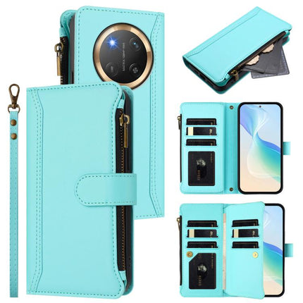 Magnetic Closure 9 Card Slots Zipper Leather Case with Hand Strap, For Honor X9c 5G Global, For Honor Magic7 Pro 5G, For Honor Magic7 5G, For Honor X5b 4G Global