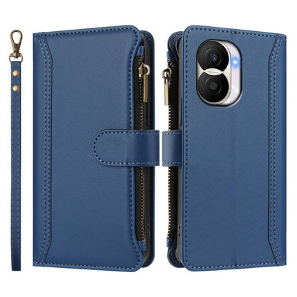 Magnetic Closure 9 Card Slots Zipper Leather Case with Hand Strap, For Honor X40i 5G, For Honor 70 Pro 5G, For Honor 70 5G, For Honor X8 4G / X30i 5G