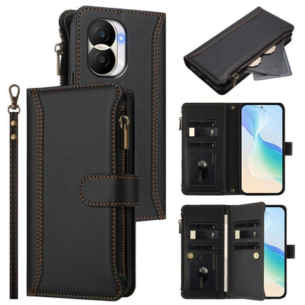 Magnetic Closure 9 Card Slots Zipper Leather Case with Hand Strap, For Honor X40i 5G, For Honor 70 Pro 5G, For Honor 70 5G, For Honor X8 4G / X30i 5G