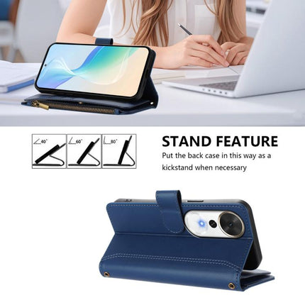 Magnetic Closure 9 Card Slots Zipper Leather Case with Hand Strap, For Honor Play 70 Plus, For Honor X5c Plus, For Honor X6c 4G, For Honor X70i 5G