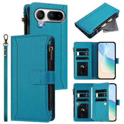 Magnetic Closure 9 Card Slots Zipper Leather Case with Hand Strap, For Honor 600 Global / 600 Pro Global, For Honor 600 Lite Global, For Honor Magic8 Pro Air, For Honor X8d 4G Global