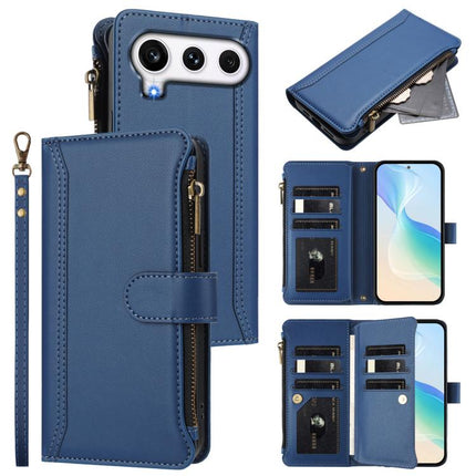 Magnetic Closure 9 Card Slots Zipper Leather Case with Hand Strap, For Honor 600 Global / 600 Pro Global, For Honor 600 Lite Global, For Honor Magic8 Pro Air, For Honor X8d 4G Global