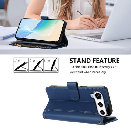 Magnetic Closure 9 Card Slots Zipper Leather Case with Hand Strap, For Honor 600 Global / 600 Pro Global, For Honor 600 Lite Global, For Honor Magic8 Pro Air, For Honor X8d 4G Global