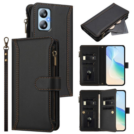 Magnetic Closure 9 Card Slots Zipper Leather Case with Hand Strap, For Blackview Oscal Flat 1C, For Blackview Wave 6C, For Blackview Shark 8 / Oscal Tiger 12, For Blackview A52 / A52 Pro