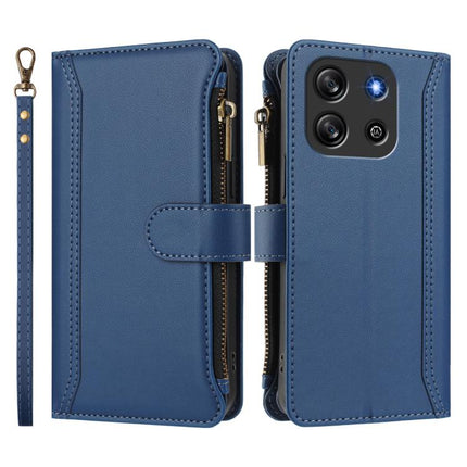Magnetic Closure 9 Card Slots Zipper Leather Case with Hand Strap, For Blackview Oscal Flat 1C, For Blackview Wave 6C, For Blackview Shark 8 / Oscal Tiger 12, For Blackview A52 / A52 Pro