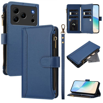 Magnetic Closure 9 Card Slots Zipper Leather Case with Hand Strap, For Doogee Note 56 / Note 56 Pro, For Doogee N60 Pro, For Doogee Note 59 5G / Note 59 Pro, For Doogee Note 58 / Note 58 Pro