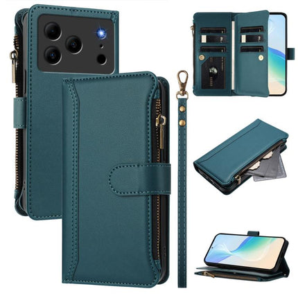 Magnetic Closure 9 Card Slots Zipper Leather Case with Hand Strap, For Doogee Note 56 / Note 56 Pro, For Doogee N60 Pro, For Doogee Note 59 5G / Note 59 Pro, For Doogee Note 58 / Note 58 Pro