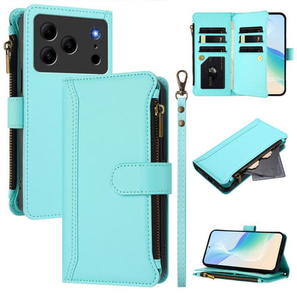 Magnetic Closure 9 Card Slots Zipper Leather Case with Hand Strap, For Doogee Note 56 / Note 56 Pro, For Doogee N60 Pro, For Doogee Note 59 5G / Note 59 Pro, For Doogee Note 58 / Note 58 Pro