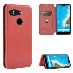 Carbon Fiber Texture Magnetic Horizontal Flip TPU + PC + PU Leather Case with Card Slot, For Kyocera Android One S6, For Kyocera Gratina KYV48, For Ulefone Note 9P, For Sharp Aquos Zero 5G Basic, For iPod Touch 5 / 6 / 7