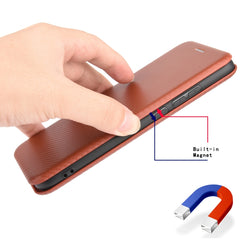 Carbon Fiber Texture Magnetic Horizontal Flip TPU + PC + PU Leather Case with Card Slot, For Kyocera Android One S6, For Kyocera Gratina KYV48, For Ulefone Note 9P, For Sharp Aquos Zero 5G Basic, For iPod Touch 5 / 6 / 7