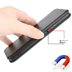 Carbon Fiber Texture Magnetic Horizontal Flip TPU + PC + PU Leather Case with Card Slot, For iPod Touch 5 / 6 / 7