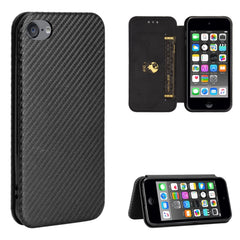 Carbon Fiber Texture Magnetic Horizontal Flip TPU + PC + PU Leather Case with Card Slot, For Kyocera Android One S6, For Kyocera Gratina KYV48, For Ulefone Note 9P, For Sharp Aquos Zero 5G Basic, For iPod Touch 5 / 6 / 7