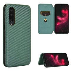 Carbon Fiber Texture Magnetic Horizontal Flip TPU + PC + PU Leather Case with Card Slot, For Kyocera Android One S6, For Kyocera Gratina KYV48, For Ulefone Note 9P, For Sharp Aquos Zero 5G Basic, For iPod Touch 5 / 6 / 7