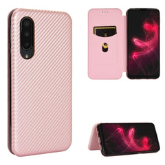 Carbon Fiber Texture Magnetic Horizontal Flip TPU + PC + PU Leather Case with Card Slot, For Kyocera Android One S6, For Kyocera Gratina KYV48, For Ulefone Note 9P, For Sharp Aquos Zero 5G Basic, For iPod Touch 5 / 6 / 7