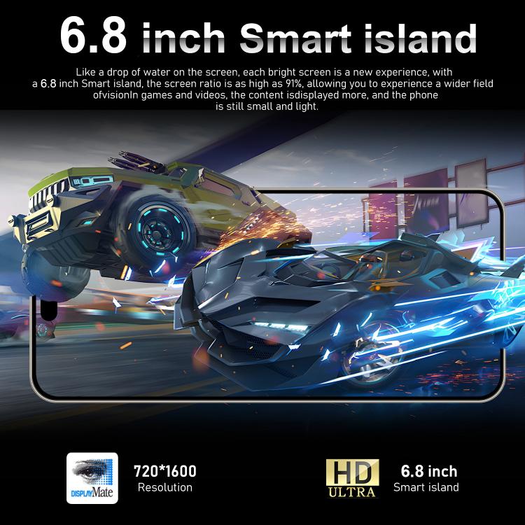 I16 Pro Max / VD1, 3GB+32GB, 6.8 inch Android 10 MTK6753 Octa Core, Network: 4G, Dual SIM, AU Plug
