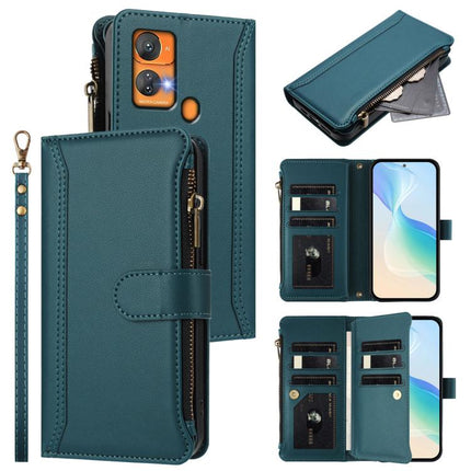 Magnetic Closure 9 Card Slots Zipper Leather Case with Hand Strap, For Oukitel C35, For Oukitel C33