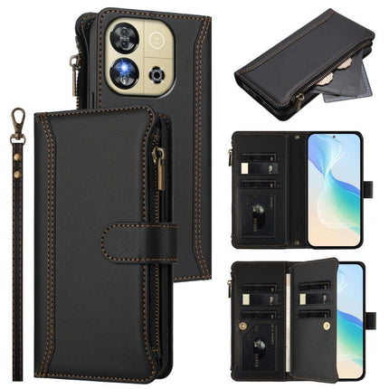 Magnetic Closure 9 Card Slots Zipper Leather Case with Hand Strap, For Oukitel C59 / C59 Pro, For Oukitel C58 / C58 Pro, For Oukitel C57s / C57 Pro / C57, For Oukitel C53