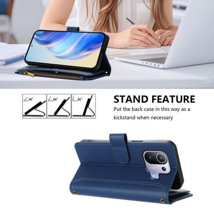 Magnetic Closure 9 Card Slots Zipper Leather Case with Hand Strap, For Xiaomi Mi 11 Pro, For Xiaomi Mi 11