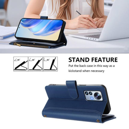 Magnetic Closure 9 Card Slots Zipper Leather Case with Hand Strap, For Xiaomi 12 Pro / 12S Pro, For Xiaomi 12 / 12X / 12S, For Xiaomi 12 Lite, For Xiaomi Poco C40 / Redmi 10C