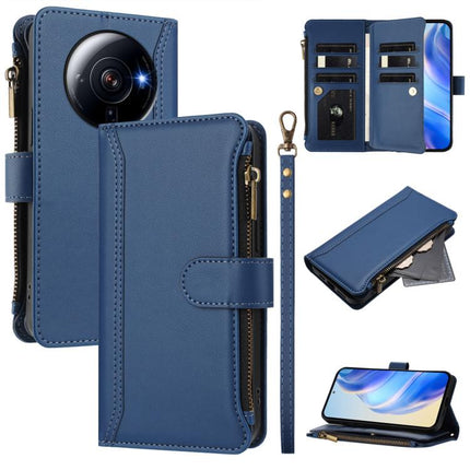 Magnetic Closure 9 Card Slots Zipper Leather Case with Hand Strap, For Xiaomi 13 Pro, For Xiaomi 13, For Xiaomi 12T / 12T Pro / Redmi K50 Ultra, For Xiaomi 12S Ultra