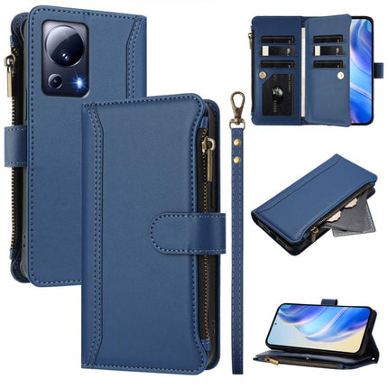 Magnetic Closure 9 Card Slots Zipper Leather Case with Hand Strap, For Xiaomi 13T / 13T Pro / Redmi K60 Ultra, For Xiaomi 13 Ultra, For Xiaomi Civi 3, For Xiaomi 13 Lite / Civi 2