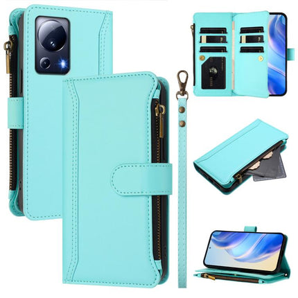 Magnetic Closure 9 Card Slots Zipper Leather Case with Hand Strap, For Xiaomi 13T / 13T Pro / Redmi K60 Ultra, For Xiaomi 13 Ultra, For Xiaomi Civi 3, For Xiaomi 13 Lite / Civi 2
