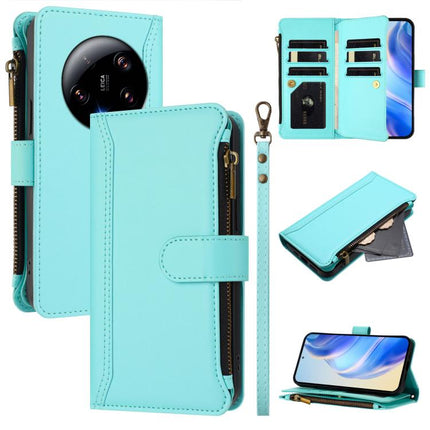 Magnetic Closure 9 Card Slots Zipper Leather Case with Hand Strap, For Xiaomi 13T / 13T Pro / Redmi K60 Ultra, For Xiaomi 13 Ultra, For Xiaomi Civi 3, For Xiaomi 13 Lite / Civi 2