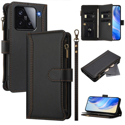 Magnetic Closure 9 Card Slots Zipper Leather Case with Hand Strap, For Xiaomi Poco M7 Pro 5G, For Xiaomi 15 Pro, For Xiaomi 15, For Xiaomi 14T Pro