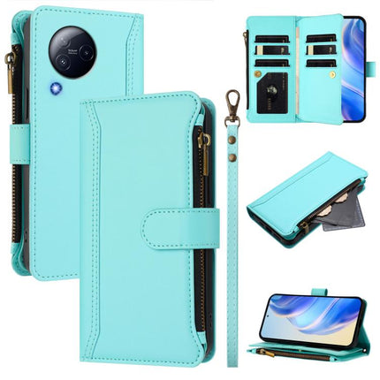 Magnetic Closure 9 Card Slots Zipper Leather Case with Hand Strap, For Xiaomi 13T / 13T Pro / Redmi K60 Ultra, For Xiaomi 13 Ultra, For Xiaomi Civi 3, For Xiaomi 13 Lite / Civi 2
