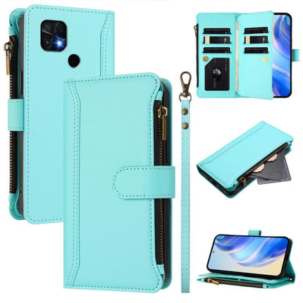 Magnetic Closure 9 Card Slots Zipper Leather Case with Hand Strap, For Xiaomi 12 Pro / 12S Pro, For Xiaomi 12 / 12X / 12S, For Xiaomi 12 Lite, For Xiaomi Poco C40 / Redmi 10C