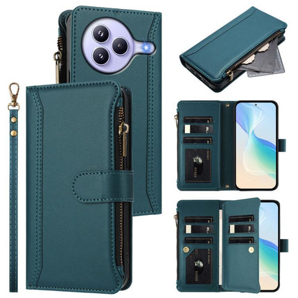 Magnetic Closure 9 Card Slots Zipper Leather Case with Hand Strap, For Xiaomi 15T 5G, For Xiaomi Civi 5 Pro, For Xiaomi 15S Pro, For Xiaomi Poco F7 Pro / F7 Ultra