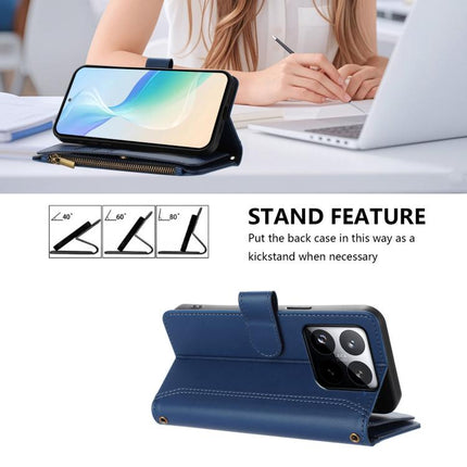 Magnetic Closure 9 Card Slots Zipper Leather Case with Hand Strap, For Xiaomi 15T 5G, For Xiaomi Civi 5 Pro, For Xiaomi 15S Pro, For Xiaomi Poco F7 Pro / F7 Ultra