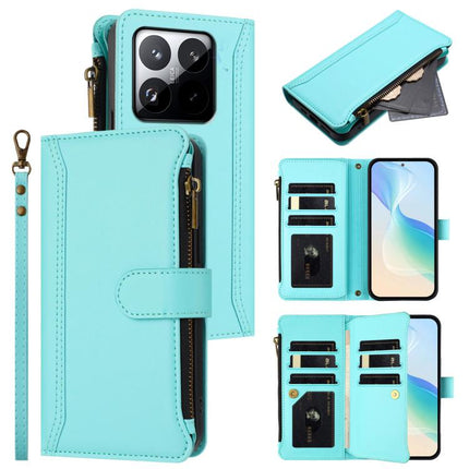 Magnetic Closure 9 Card Slots Zipper Leather Case with Hand Strap, For Xiaomi 15T 5G, For Xiaomi Civi 5 Pro, For Xiaomi 15S Pro, For Xiaomi Poco F7 Pro / F7 Ultra