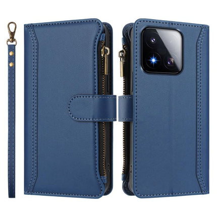 Magnetic Closure 9 Card Slots Zipper Leather Case with Hand Strap, For Xiaomi 17 Max 5G, For Xiaomi 17T Pro 5G, For Xiaomi Poco M7 4G 169mm, For Xiaomi 15T Pro 5G