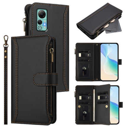 Magnetic Closure 9 Card Slots Zipper Leather Case with Hand Strap, For Ulefone Note 17 Pro, For Ulefone Note 16 Pro, For Ulefone Note 14