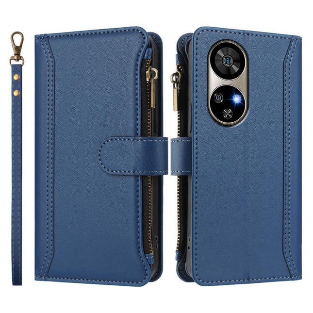 Magnetic Closure 9 Card Slots Zipper Leather Case with Hand Strap, For Ulefone Note 17 Pro, For Ulefone Note 16 Pro, For Ulefone Note 14