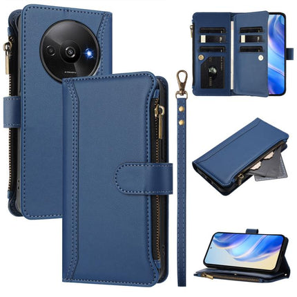 Magnetic Closure 9 Card Slots Zipper Leather Case with Hand Strap, For Redmi Note 14 Pro+ 5G, For Redmi K70 Ultra, For Redmi A3 / A3x / Poco C61, For Redmi Note 13 Pro 4G / Poco M6 Pro 4G