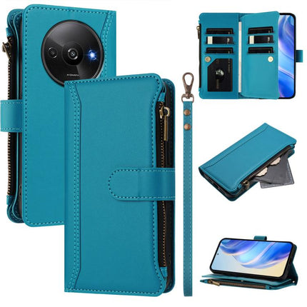 Magnetic Closure 9 Card Slots Zipper Leather Case with Hand Strap, For Redmi Note 14 Pro+ 5G, For Redmi K70 Ultra, For Redmi A3 / A3x / Poco C61, For Redmi Note 13 Pro 4G / Poco M6 Pro 4G