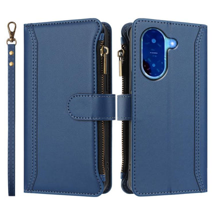 Magnetic Closure 9 Card Slots Zipper Leather Case with Hand Strap, For Redmi A5 4G 173.3mm, For Redmi Note 14 4G 164.84mm, For Redmi Note 14 Pro 5G, For Redmi Note 14 5G / Poco M7 Pro 5G