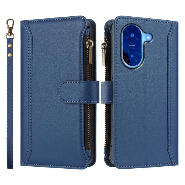 Magnetic Closure 9 Card Slots Zipper Leather Case with Hand Strap, For Redmi A5 4G 173.3mm, For Redmi Note 14 4G 164.84mm, For Redmi Note 14 Pro 5G, For Redmi Note 14 5G / Poco M7 Pro 5G
