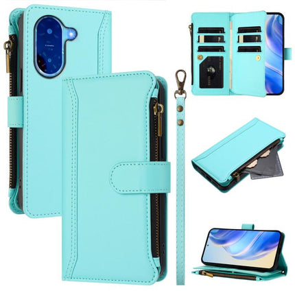 Magnetic Closure 9 Card Slots Zipper Leather Case with Hand Strap, For Redmi A5 4G 173.3mm, For Redmi Note 14 4G 164.84mm, For Redmi Note 14 Pro 5G, For Redmi Note 14 5G / Poco M7 Pro 5G