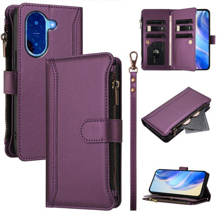 Magnetic Closure 9 Card Slots Zipper Leather Case with Hand Strap, For Redmi A5 4G 173.3mm, For Redmi Note 14 4G 164.84mm, For Redmi Note 14 Pro 5G, For Redmi Note 14 5G / Poco M7 Pro 5G
