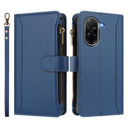 Magnetic Closure 9 Card Slots Zipper Leather Case with Hand Strap, For Redmi A5 4G 171.7mm / Poco C71, For Redmi K90 Max 5G, For Redmi A7 Pro 4G Global / Poco C85x 5G, For Redmi 15a 5G Global