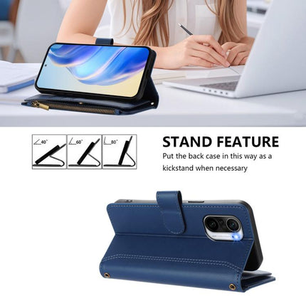 Magnetic Closure 9 Card Slots Zipper Leather Case with Hand Strap, For Redmi Note 10 5G / Note 10T 5G, For Redmi K40 / K40 Pro / Poco F3, For Redmi Note 10 Pro / Note 10 Pro Max