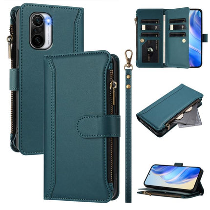 Magnetic Closure 9 Card Slots Zipper Leather Case with Hand Strap, For Redmi Note 10 5G / Note 10T 5G, For Redmi K40 / K40 Pro / Poco F3, For Redmi Note 10 Pro / Note 10 Pro Max