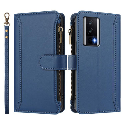 Magnetic Closure 9 Card Slots Zipper Leather Case with Hand Strap, For Redmi K60 / K60 Pro / Poco F5 Pro, For Redmi Note 11 / 11S 4G / 12S 4G, For Redmi A1+ / A2+ / Poco C50 / Poco C51, For Redmi Note 11 Pro 4G / 5G