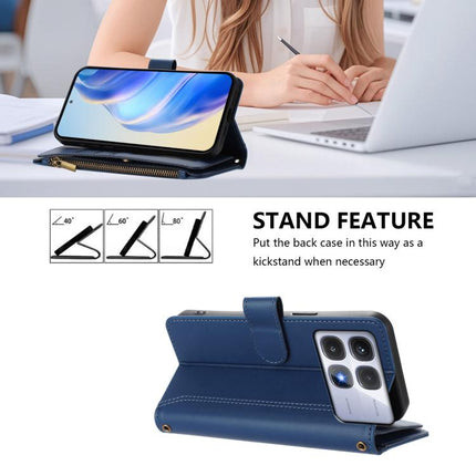 Magnetic Closure 9 Card Slots Zipper Leather Case with Hand Strap, For Redmi Note 14 Pro+ 5G, For Redmi K70 Ultra, For Redmi A3 / A3x / Poco C61, For Redmi Note 13 Pro 4G / Poco M6 Pro 4G