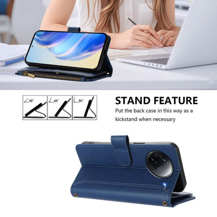 Magnetic Closure 9 Card Slots Zipper Leather Case with Hand Strap, For Redmi K80 / K80 Pro, For Redmi Note 14 Pro 4G, For Redmi Note 14 4G 163.25mm, For Redmi 14C 4G / 14R 5G / A3 Pro